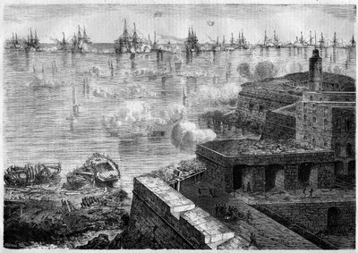 Risorgimento - Expedition of the Thousand or Red Shirts - Siege of Gaete, Italy by French School