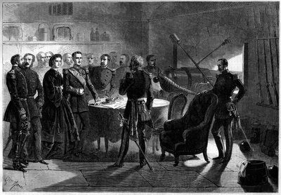 Risorgimento - Expedition of the Thousand or Red Shirts by Giuseppe Garibaldi - Siege of Gaeta, Italy by French School