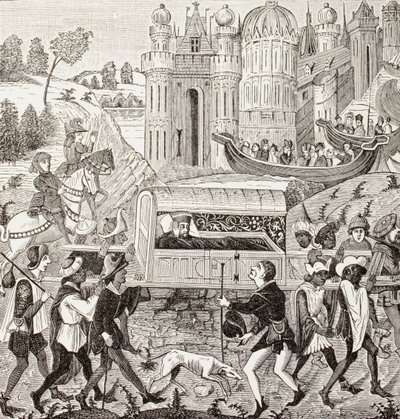 Robert I, Duke of Normandy, is carried in his litter by Negroes, from 