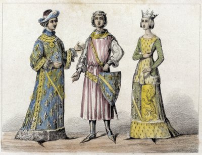 Robert of France and Beatrice of Burgundy, his wife, King of France by French School