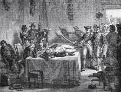 Robespierre Waiting for Execution Having Shot Himself in the Jaw in 1794 by French School