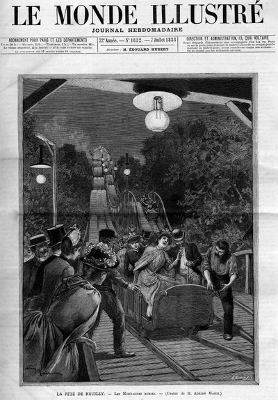 Rollercoaster, at the feast of Neuilly sur Seine, July 1888. Cover of the newspaper 