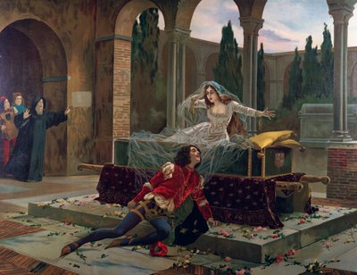 Romeo and Juliet Scene from Romeo and Juliette opera, circa 1880 by French School