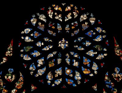 Rose window depicting the Litany of the Virgin by French School