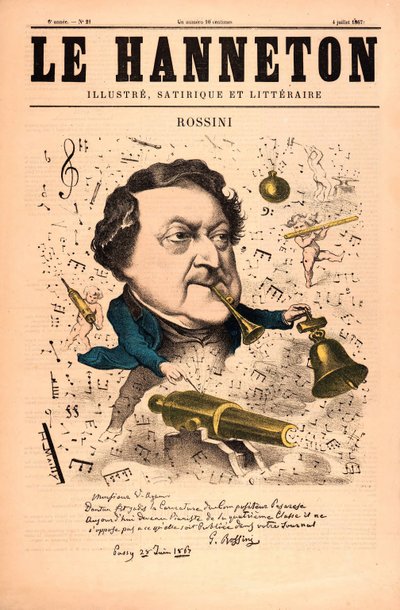 Rossini from Le Hanneton, pub.4 July 1857 by French School