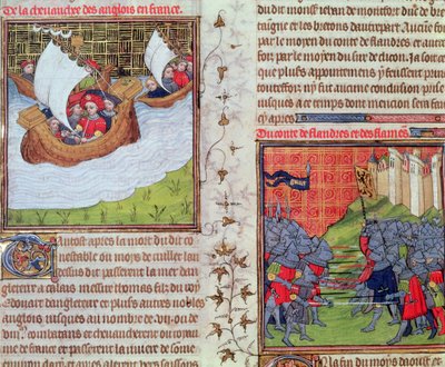 The English at sea, and the battle of the men of Ghent and the Count of Flanders (end of 14th century) by French School