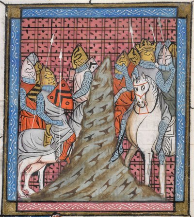 Detail of a Miniature of the Division of a Crusading Army While Crossing a Mountain by French School