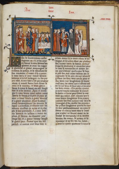 Henry III visiting Louis IX, and Henry III at St Denis, page from 