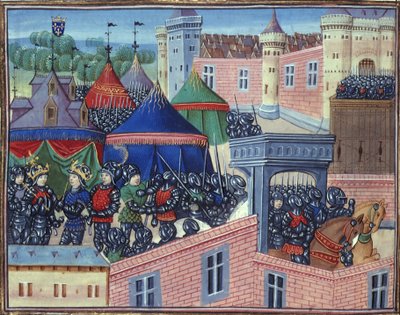 The Kings of France and Sicily with Their Armies Before Metz by French School