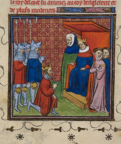 John Baliol before Edward I, illustration from the 