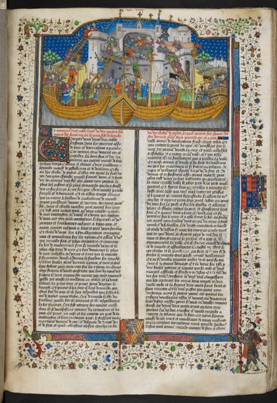 Miniature of Ships Besieging Corunna, from 
