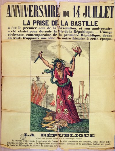 Royalist and Catholic poster rejecting the celebration of the Quatorze Juillet, 1880 by French School
