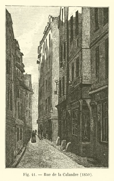 Rue de la Calandre, 1850 by French School