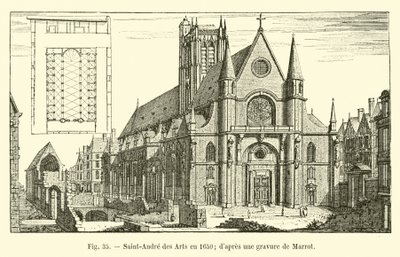 Saint-Andre des Arts in 1650; after an engraving by Marrot by French School