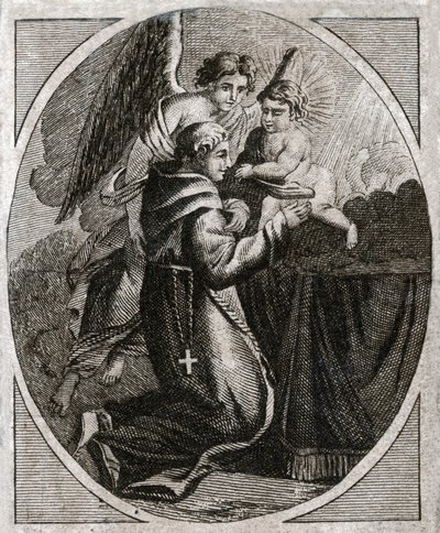 Saint Anthony of Padua (engraving) by French School
