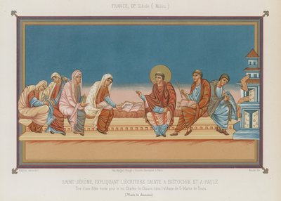 Saint Jerome explaining the Holy scripture by French School