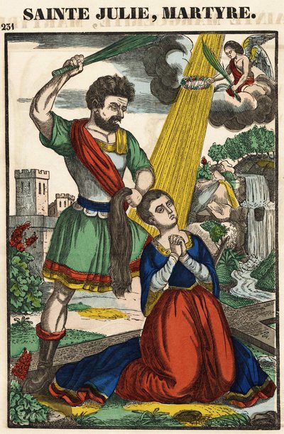 Saint Julia, Martyrdom, 19th Century Epinal Image by French School
