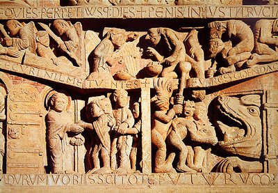 Saint Peter Receives the Blessed into Heaven and the Damned Fall into the Jaws of Hell (detail) by French School