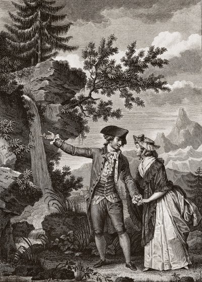 Saint Preux and Julie - engraving of 1793 for 