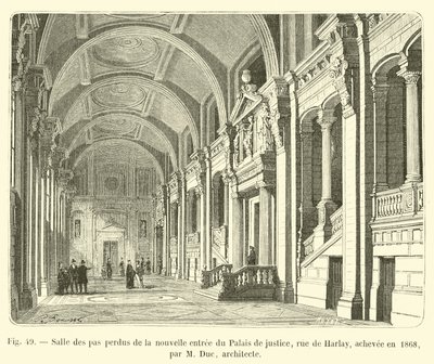 Hall of Lost Steps of the new entrance to the Palace of Justice, Rue de Harlay, completed in 1868 by M. Duc, architect by French School