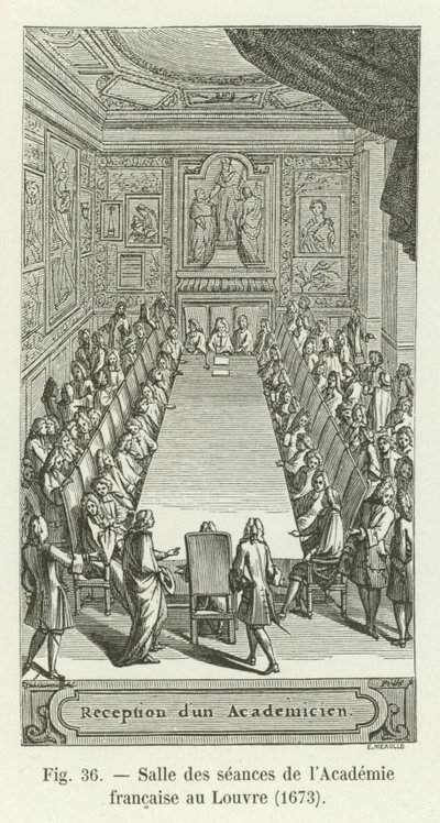 Meeting room of the French Academy at the Louvre, 1673 by French School