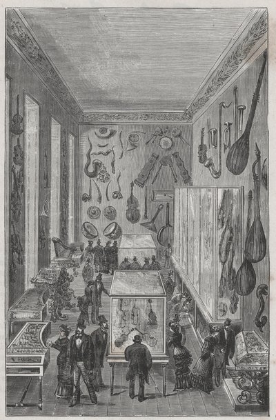 Salle du Musee du Conservatoire National de Musique de Paris (engraving) by French School