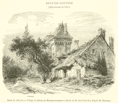 Salon of 1850-51, Village and Castle of Menetou-Couture (engraving) by French School