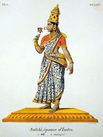 Satchi wife of Indra, engraved by C. de Motte by French School