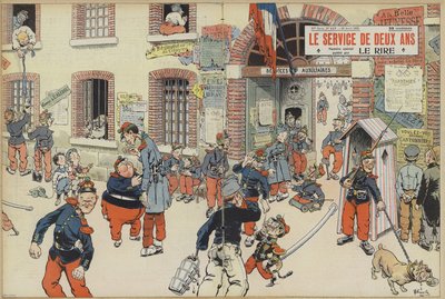Satire on the Introduction of Conscription into the French Army. Illustration for Le Rire by French School