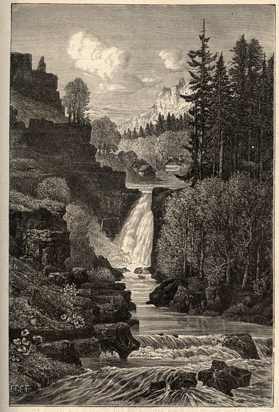 Saut du Doubs (Waterfall) by French School