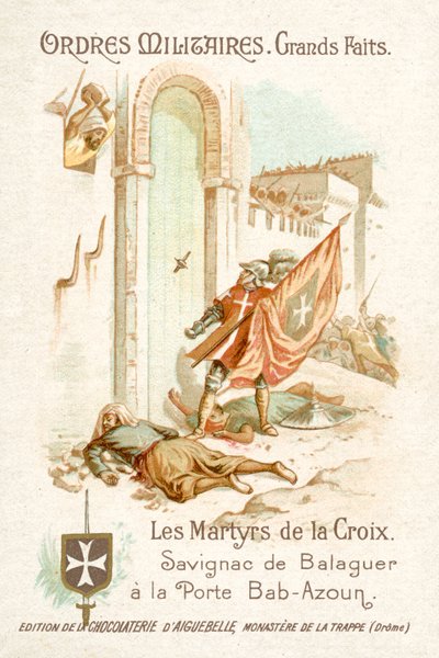 Savignac de Balaguer, Standard Bearer of the Knights of Malta, before the Gate of Bab-Azoun, Algiers by French School