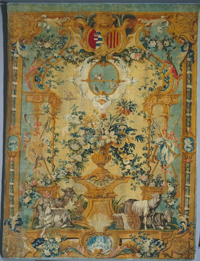 Savonnerie Panel: Spring with Coat of Arms by French School