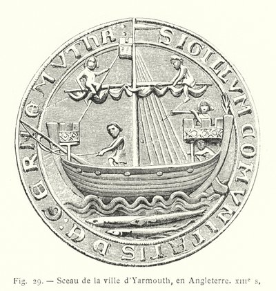 Seal of the city of Yarmouth, England, 13th century by French School