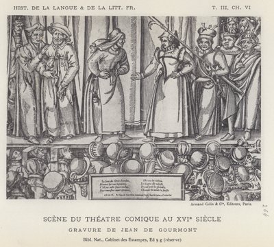 Scene from the Comic Theatre in the 16th Century by French School