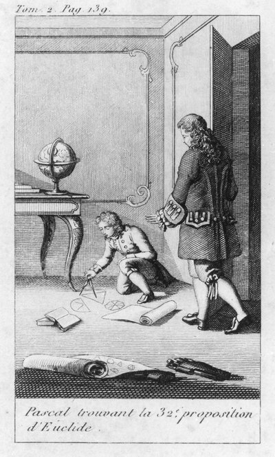 Scene from the childhood of Blaise Pascal (1623-62) early 19th century by French School