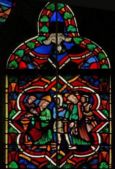 Scene depicting Pilate washing his hands; the Dove of the Holy Spirit by French School