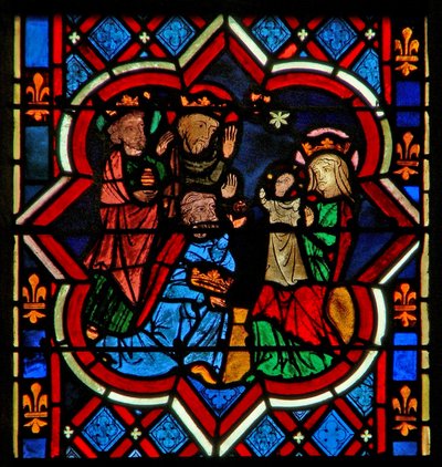 Scene depicting the Adoration of the Magi by French School