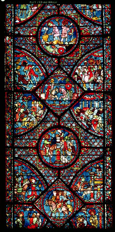 Scenes from the Life of Charlemagne (747-814) from the ambulatory, c.1215-25 by French School