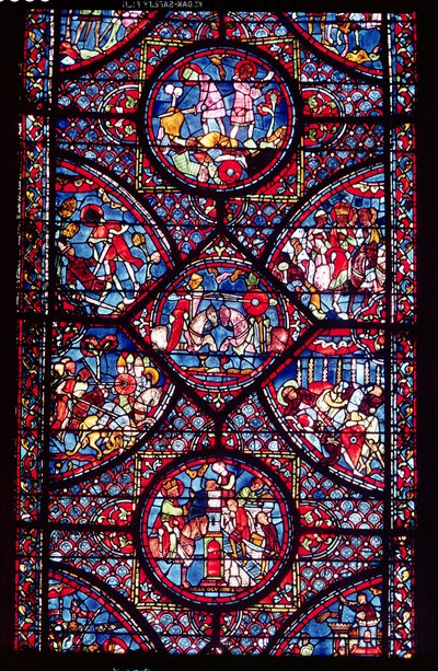 Scenes from the Life of Charlemagne (747-814) from the ambulatory, c.1215-25 by French School
