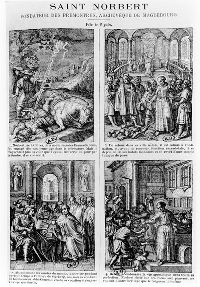 Scenes from the life of Saint Norbert, founder of the Premonstratensian order of canons regular by French School