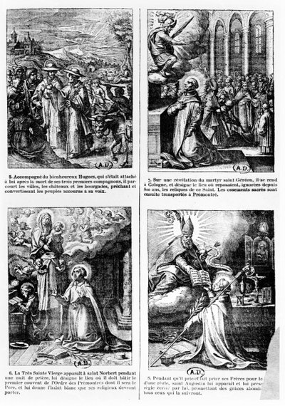 Scenes from the life of Saint Norbert, founder of the Premonstratensian order of canons regular by French School