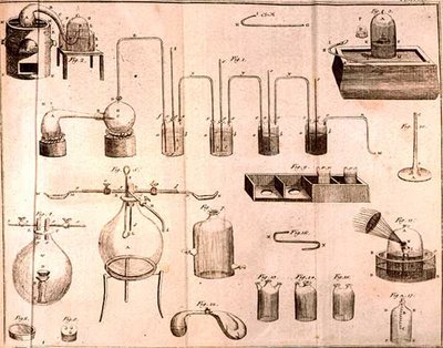 Scientific Equipment, from The Elements of Chemistry by Antoine Laurent de Lavoisier, engraved by D.Lizars by French School