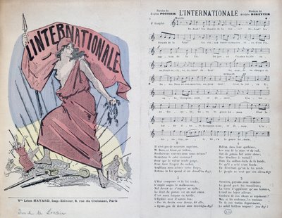 Score sheet for the song The Internationale, c.1900 by French School