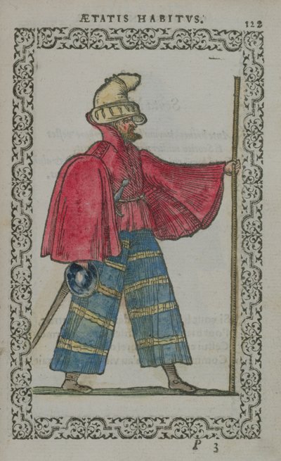 Scottish man in native costume, from Costumes du Monde, 1572 by French School