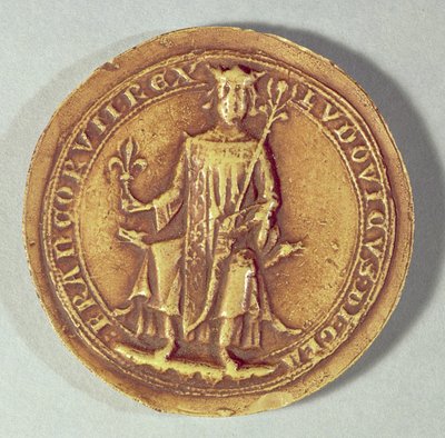 Seal of St. Louis Holding a Sceptre and the Fleur de Lys by French School