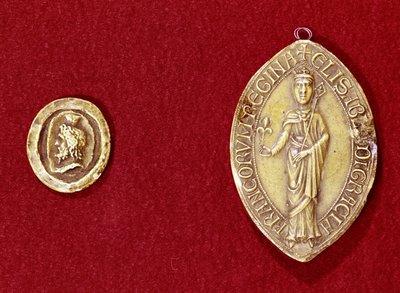 Seals belonging to Emperor Charlemagne and Queen Isabelle of Hainaut by French School