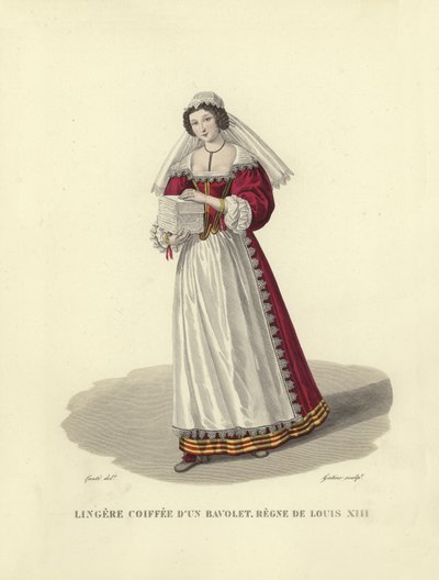 Seamstress wearing a valance, reign of Louis XIII of France by French School