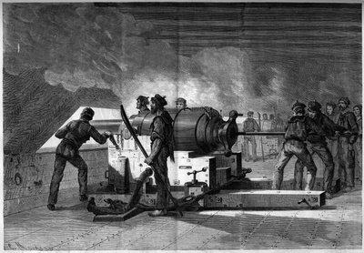 American Civil War (1861-1865) - Naval Battle of Hampton Roads (Virginia) - March 8-9 by French School