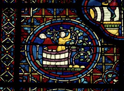 September, from the Zodiac Window, 13th century by French School