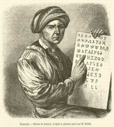 Sequoyah (engraving) by French School
